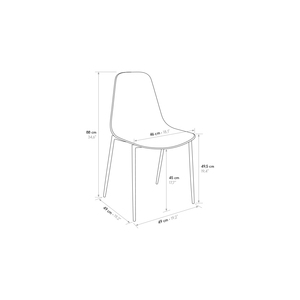 Juego de 4 sillas Alix de polipropileno gris para comedor interior - Product Image 3