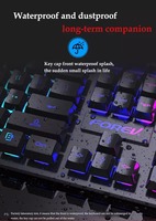 Combo de Teclado Mecánico para Juegos FV-Q809 LED y Ratón con Auriculares y Alfombrilla de Ratón, Juego de Cuatro Piezas, Resistente al Agua