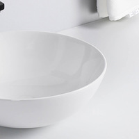 Évier rond en forme de Lavabo, vasque pour salle de bains, brillant, blanc, uni