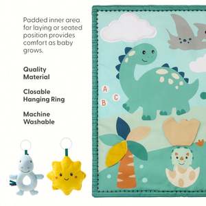 Tapis d'activités lavable pour bébés de 0 à 12 mois, tapis de temps sur le ventre avec 7 jouets détachables - Gymnase d'activités pour le développement visuel - Product Image 5