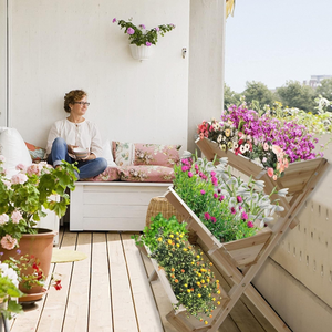 Jardinière surélevée rustique à 3 niveaux pour l'extérieur, grandes jardinières pour légumes, fleurs, jardin extérieur - Product Image 4