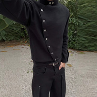 Veste de lutte réversible pour homme, classique et personnalisée, 100 % coton sergé, style streetwear, hiver, écologique, avec boutons et design court