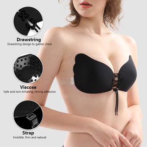 Soutien-gorge adhésif sans bretelles auto-adhésif réglable avec chaîne de tirage Pétales de poitrine invisibles pour robe de mariée de la mariée - Product Image 3