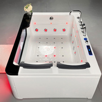Baignoire de massage en verre intérieure moderne avec égouttoir Promotion à bas prix pour accessoire de bain de trempage pour salle de bain