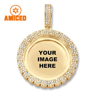 Pendentif photo personnalisé Hip Hop VVS Iced Out Moissanite Diamant DIY pour femmes et hommes, bijoux de rappeur