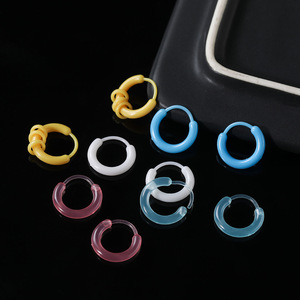 Colorful Transparent Resin <b>Earring</b> Hoops <b>Cuffs</b> DIY Jewelry Accessories For <b>Earring</b> Making Round Plastic Resin Components - Product Image 4