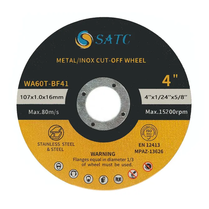SATC 4นิ้วตัดแผ่นขัดบดล้อสำหรับโลหะและสแตนเลส MPA EN12413