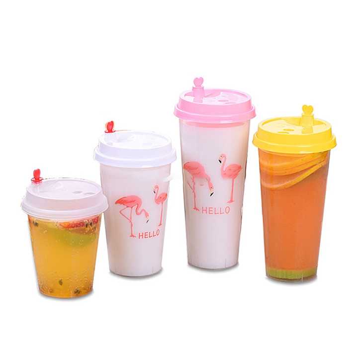 Customizable 360ml 500ml 700ml Bubble Tea Cup Disposable Transparent