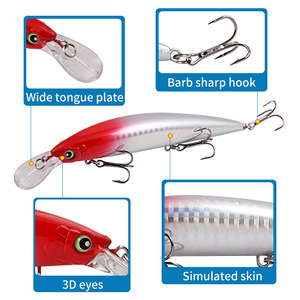 Leurre de pêche Laser Longue portée Submersible Abs Lead Block <span class=keywords><strong>Minnow</strong></span> 15.2Cm36G Trois hameçons Bass Eau douce Pêche en mer Appât - Product Image 4