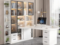 Bibliothèque moderne en bois simple Bureau d'ordinateur Matériau MDF personnalisé Serrure de sécurité pour porte en verre pour bureau Salon Chambre à coucher Hôtel