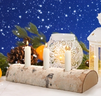 Porte-bougie conique en bois de bouleau écologique et durable, directement de l'usine, pour la décoration de la maison et les centres de table de Noël