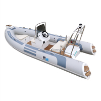 Barcos de costilla de 480 cm, yate deportivo de alta velocidad con motor fuera de borda, barco inflable rígido, casco de fibra de vidrio, tubo de PVC Hypalon estable rápido