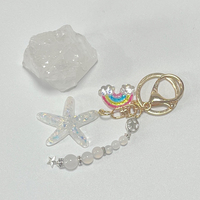 Océan Charmes Porte-clés Tortue Dauphin Coquillages Perles Perles amour Coeur Pendentif Porte-clés Cauris Coquillage Porte-clés Bijoux Accessoires