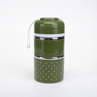 1230ML Mehrschichtige Stapelbare Runde 201 Edelstahl Isolierte Bento-Box Tragbarer Lunchbehälter Mit Handschlaufe
