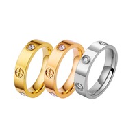 Bague Éternité Tendance Géométrique en Acier Inoxydable Plaqué Or 316L avec Zircon Créé en Laboratoire, Étanche et de Luxe, Personnalisable pour Femme - Vente en Gros