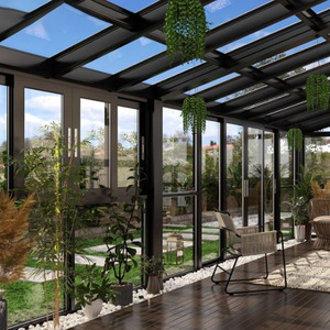 Custom moderna in lega di alluminio veranda in vetro isolante facciata insonorizzata porta scorrevole <span class=keywords><strong>balcone</strong></span>/Patio recinzione per uso residenziale - Product Image 5