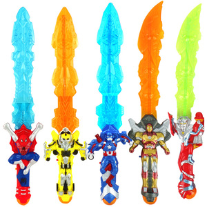 ดาบเรืองแสงการ์ตูน พร้อมไฟ LED เสียงดนตรี เอฟเฟกต์แสงเลเซอร์อินฟราเรด ของเล่นเด็ก วัสดุพลาสติก สำหรับเด็กทั้งชายและหญิง อายุ 5-7 ปี - Product Image 3