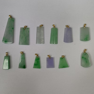 Модный кулон из натурального мьянманского жадеита зеленого цвета для комплекта украшений - Product Image 4