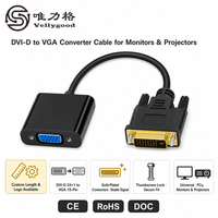 Pabrik langsung 1080p DVI ke VGA kabel adaptor 24 + 1 Male DVI Untuk Laptop VGA perempuan akhir kinerja tinggi kabel adaptor