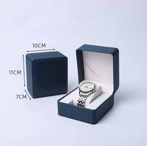 Vente flash - Boîte à montre carrée de haute qualité, écologique, en cuir PU vert, à clapet, pour une seule montre, résistante aux chocs, en velours - Product Image 5