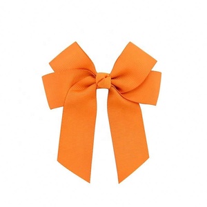 Lazos de cinta de grogrén de alta calidad de 4 pulgadas de Color liso hechos a medida con Clips, lazo de pelo con molinete para niña, accesorios para el cabello para niños - Product Image 5