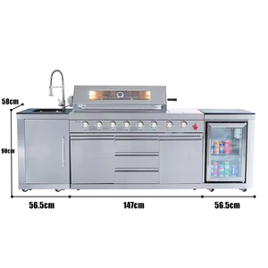 3 Days Delivery 304 Stainless Steel BBQ Smokeless Refrigerator and for Gardens Parties DY-SC26-1 Outdoor Kitchen With Fridge and - Product Image 2