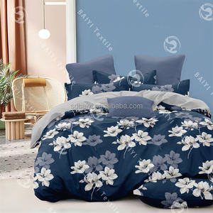Ensemble de draps 4 pièces, drap de <span class=keywords><strong>lit</strong></span> avec polyester imprimé, housse de <span class=keywords><strong>couette</strong></span> 160x200 avec motif floral - Product Image 6