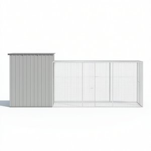 Jaula Grande para Pollos de Acero Galvanizado, Jaula Gris Resistente para Animales, para Cría de Aves de Corral - Product Image 1