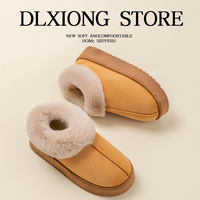Chaussons d'hiver unisexes à semelle épaisse, rehaussants, en peluche, pour la maison, bottes de neige montantes antidérapantes pour l'extérieur, automne-hiver, chaudes