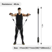 Juego de 12 Bandas de Resistencia con Asas, Anclaje para Puerta, Correas para Tobillos y Bolsa de Transporte para Entrenamiento en Casa, Resistencia Máxima de 150 LBS
