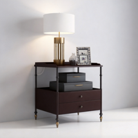Ensemble de meubles de chambre à coucher en bois moderne avec LED intégrées, design capitonné, fonctionnalités personnalisées et grand rangement pour maison moderne, hôtel, appartement