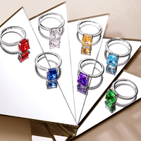 Bague d'éternité en argent sterling 925, esthétique géométrique, bijou, zircone cubique 5A 8A, bijoux fins à la mode pour femmes