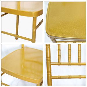 Chaise de banquet de luxe en métal doré Chiavari pour mariage et hôtel, avec installation facile et taille personnalisable pour événements – Vente en gros - Product Image 4