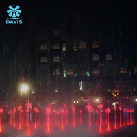 Fontaine sèche extérieure Davis One-Stop Service en acier inoxydable 304 avec lumières LED multicolores, design moderne, garantie de 3 ans pour les parcs