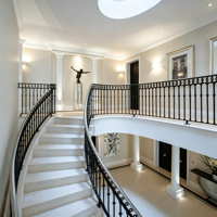 Rampe d'escalier intérieure en fer forgé réglable en hauteur, anti-déformation, pour villa, protection anti-chute