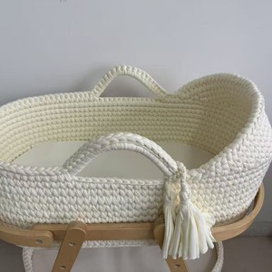 Ademend zacht handvat Mozesmandje <span class=keywords><strong>Baby</strong></span> Luiertafel Wieg voor pasgeborenen Gehaakt - Product Image 4