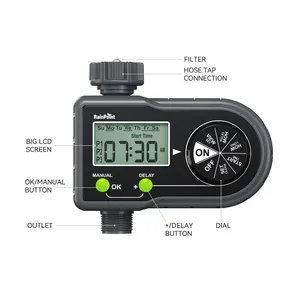 Rainpoint Automatic Watering Timer Garden Water Sprinkler Timer with Display Manual and Automatic Modes Easy Setup