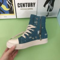 Baskets montantes décontractées en toile vieillie pour femme, doublure en coton, semelle intermédiaire en EVA, semelle extérieure en caoutchouc, pour le streetwear et la marche, pour femmes adultes