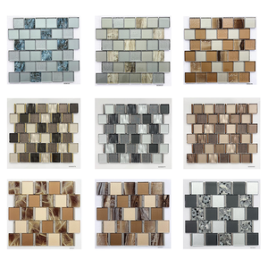 بلاط زجاجي مستطيل عالي الجودة بتصميم عصري، فن موزاييك يدوي الصنع، موزاييك زجاجي 6 مم للجدران والفنادق - Product Image 1