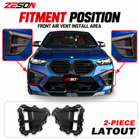 Couvre-prise d'air avant en fibre de carbone véritable style SQ pour BMW F96 X6M LCI Competition 2024-2026