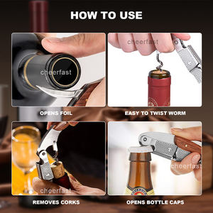 Tire-Bouchon à Vin Personnalisé Faible MOQ et Décapsuleur en Bois et Ouvre-Bouteille en Acier Inoxydable pour Bouteille de Vin - Product Image 5