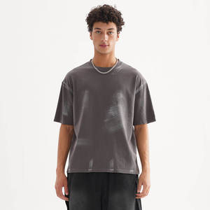 Camisetas de Manga Corta para Hombre, Cuello Redondo, Tejido Transpirable, 100% Algodón, 280 Gramos, Estampado en Blanco, Tallas Grandes, Precio Directo de Fábrica - Product Image 4