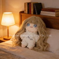Perruque en fibre haute température CE CPC style luxe 20 cm, personnage de poupée en peluche douce en coton, coiffure personnalisable DIY