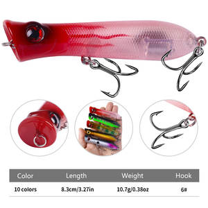 8.3 CM-11G Top Water Künstliche schwimmende Köder Großwild Troll ing Köder Salzwasser Oberfläche Popper Köder - Product Image 3