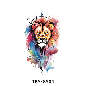 2025 nuevos tatuajes temporales <span class=keywords><strong>de</strong></span> acuarela <span class=keywords><strong>de</strong></span> moda realista azul Lobo Tigre León colorido <span class=keywords><strong>tatuaje</strong></span> falso <span class=keywords><strong>para</strong></span> Mujeres Hombres Adultos - Product Image 3