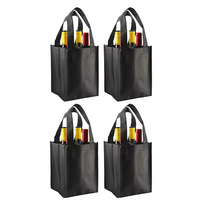 Vente en gros de sacs fourre-tout écologiques pliables pour cadeaux de vin sac de 6 bouteilles de vin non tissé