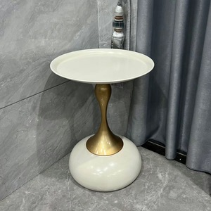 55X40X36CM Italiaanse minimalistische ornamenten Lichte luxe ronde bank Woonkamer Kleine salontafel Creatieve hoektafel - Product Image 4
