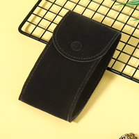 Pochette de luxe en velours épais pour montre avec bouton-pression, sac de voyage souple pour une seule montre, prêt à être expédié