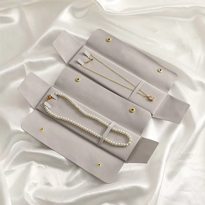 Luxury Velvet Snap Closure Jewelry <b>Envelopes</b> With Custom Logo For Necklaces And Fine Jewelry - Product Image 2
