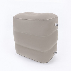 <b>Inflatable</b> Footstool Rectangle Gray 3-Layer Cushioned For <b>Car</b> Train Plane Office Home Use - Product Image 2